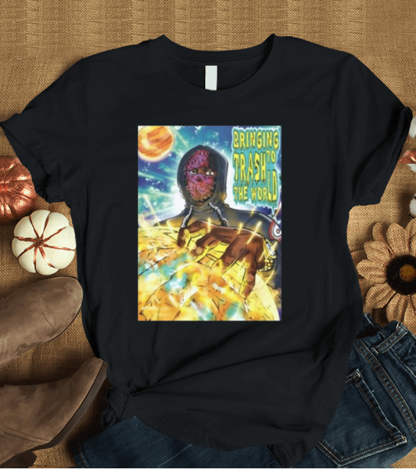 T-Shirt: Yuno Miles Bringing Trash to the World Planetary Cosmic Hooded Character T-Shirt Yuno Miles Bringing Trash to the World Planetary Cosmic Hooded Character T-Shirt