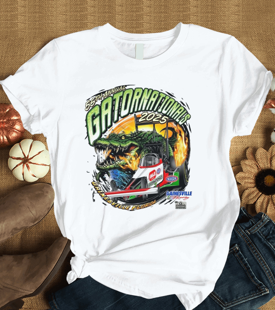 56th Annual Gatornationals 2025 Gainesville Florida NHRA Drag Racing Event T-Shirt