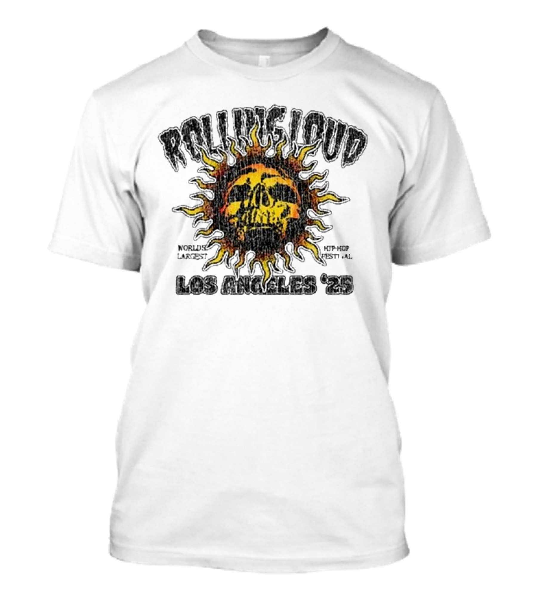 Rolling Loud Los Angeles 2025 Skull Sunburst Graphic T-Shirt