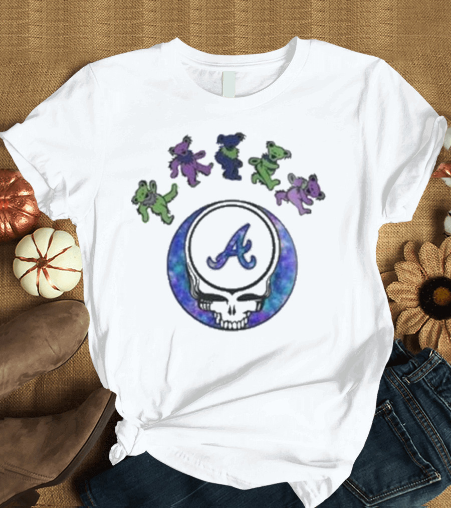Atlanta Braves Grateful Dead Night 2025 Skull with Dancing Bears T-Shirt