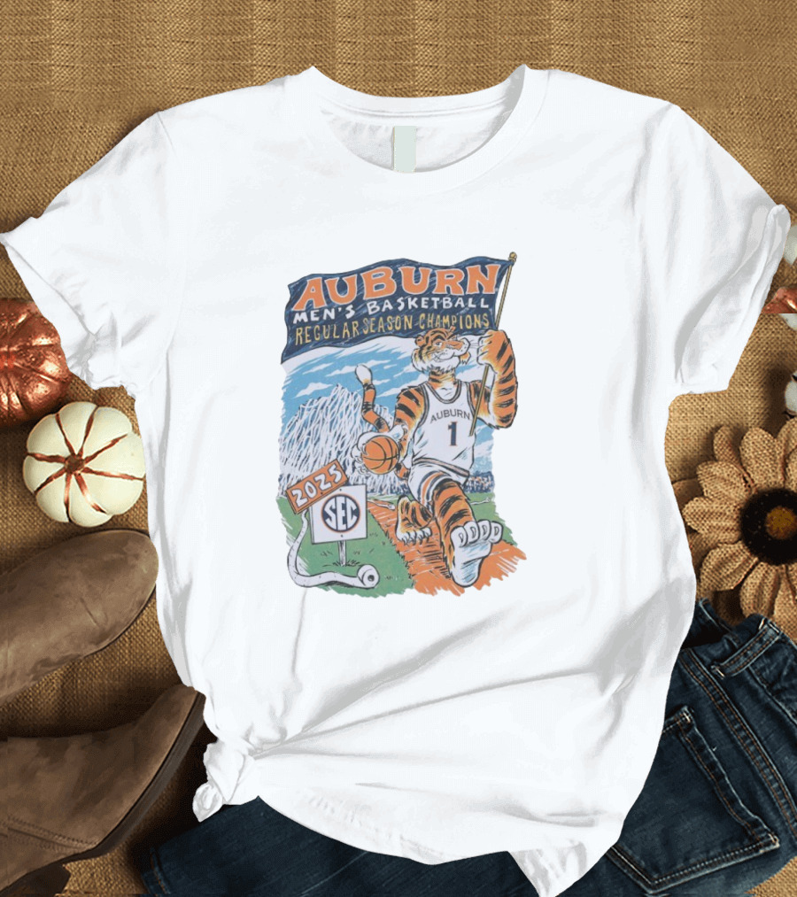 Auburn Men's Basketball 2025 SEC Regular Season Champions Mascot T-Shirt