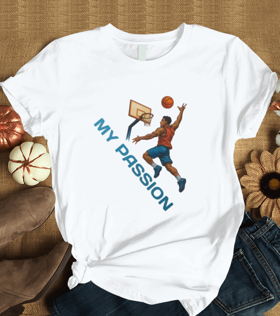 Basketball My Passion Dunking Athlete Dynamic Move T-Shirt
