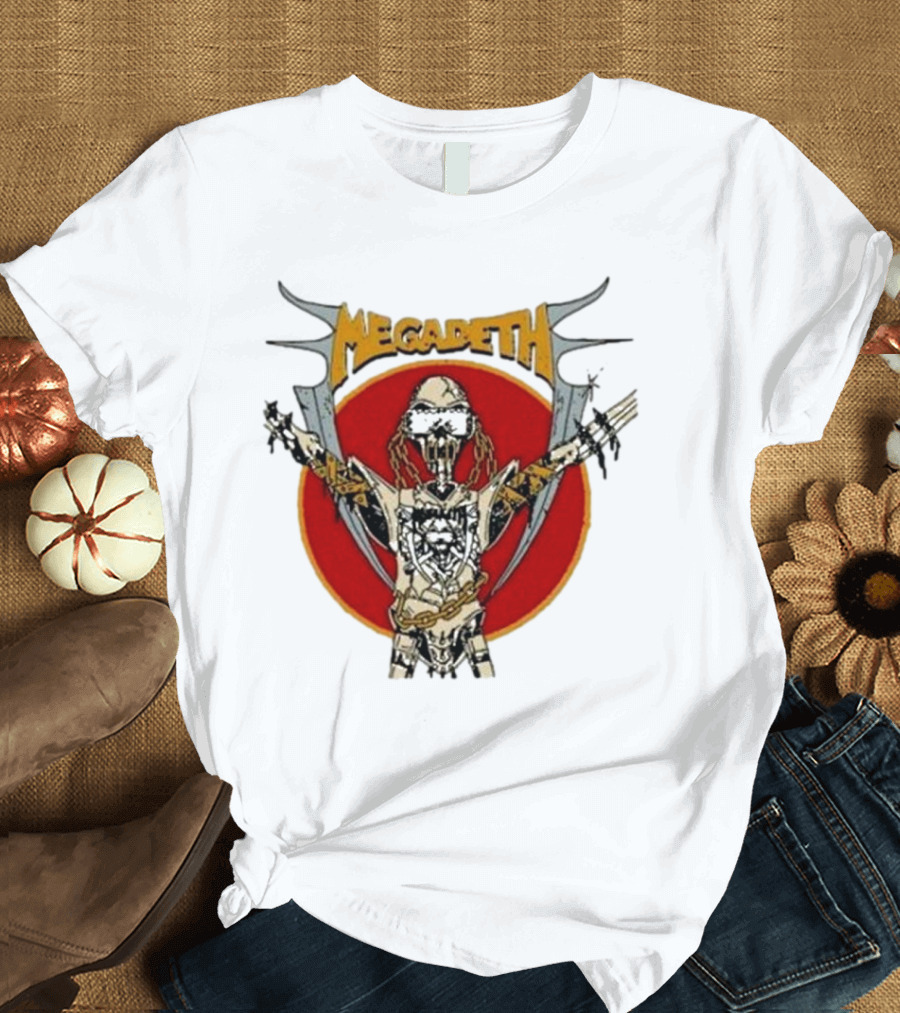 Megadeth Vic Rattlehead Robot with Cross Beyond Human T-Shirt