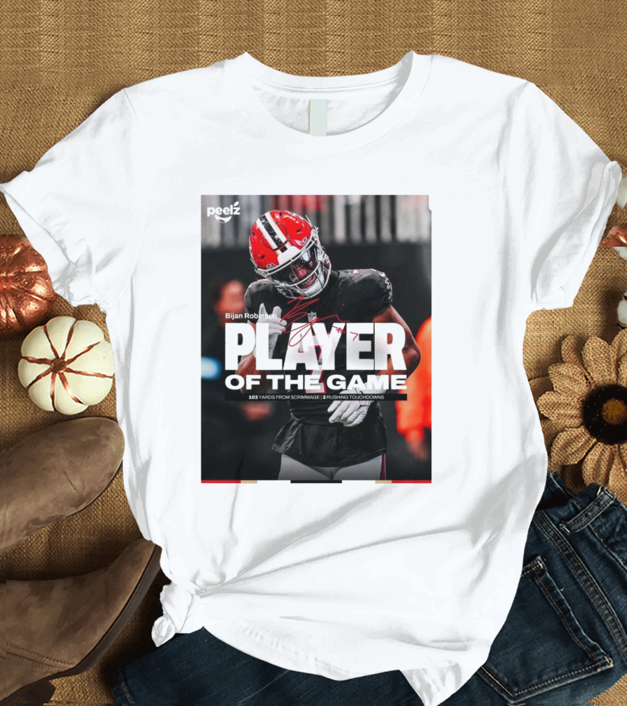 Bijan Robinson Player of the Game 103 Yards 2 Rushing Touchdowns Signature T-Shirt