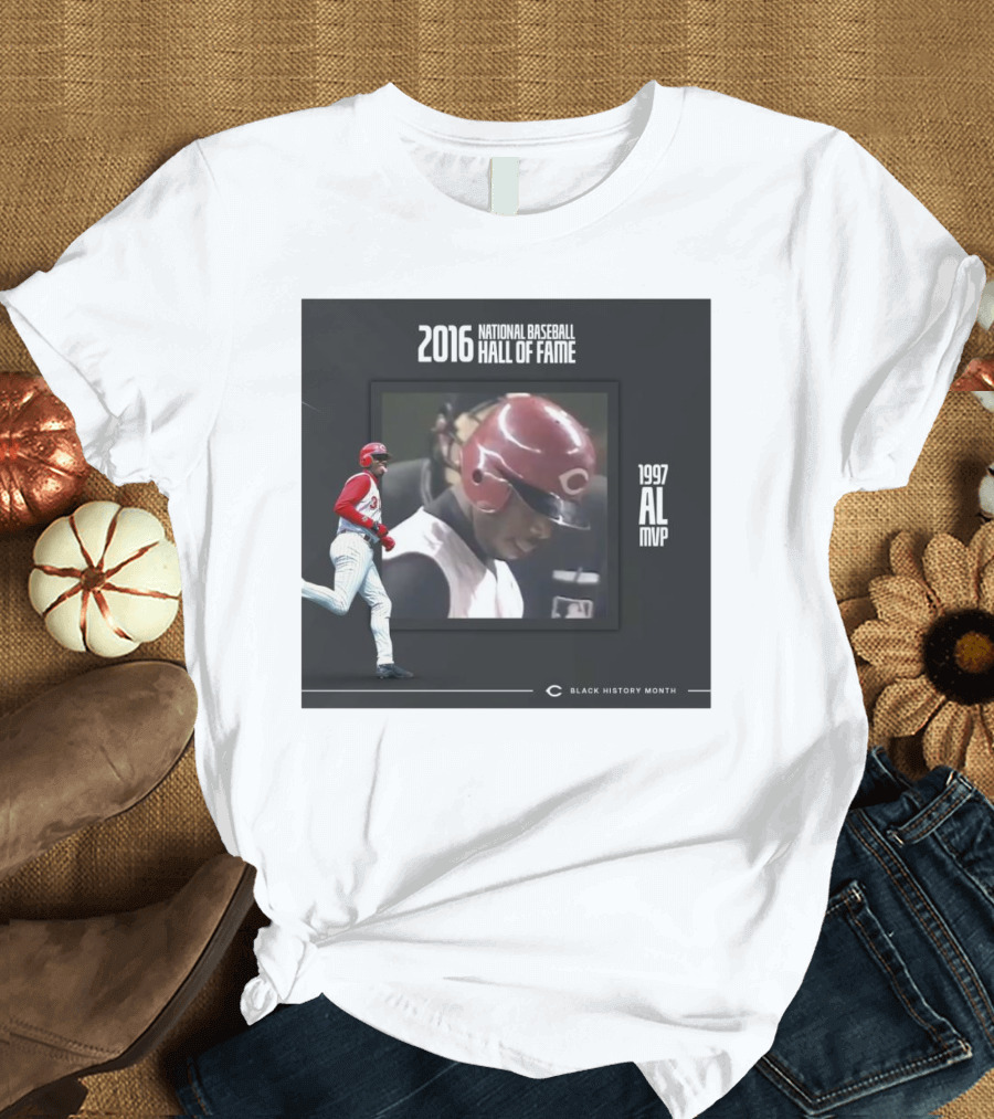 Cincinnati Reds Ken Griffey Jr. 2016 National Baseball Hall of Fame 1997 AL MVP Black History Month T-Shirt