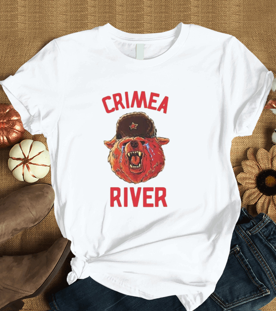 Crimea River Bear in Soviet Hat Crying Russia T-Shirt