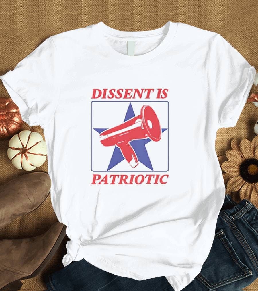 Patriotic Megaphone in Star Symbol Dissent T-Shirt