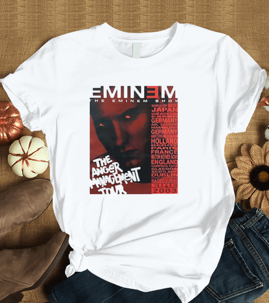 Eminem The Eminem Show The Anger Management Tour 2003 Japan Germany Holland France England Scotland Ireland T-Shirt