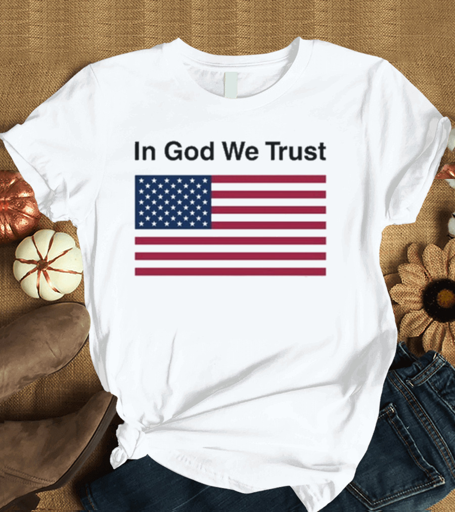 Eric Adams In God We Trust American Flag Pattern T-Shirt
