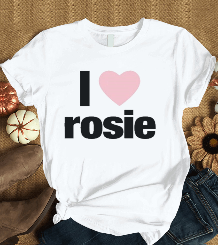 I Love Rosie Pink Heart Evan Mock T-Shirt