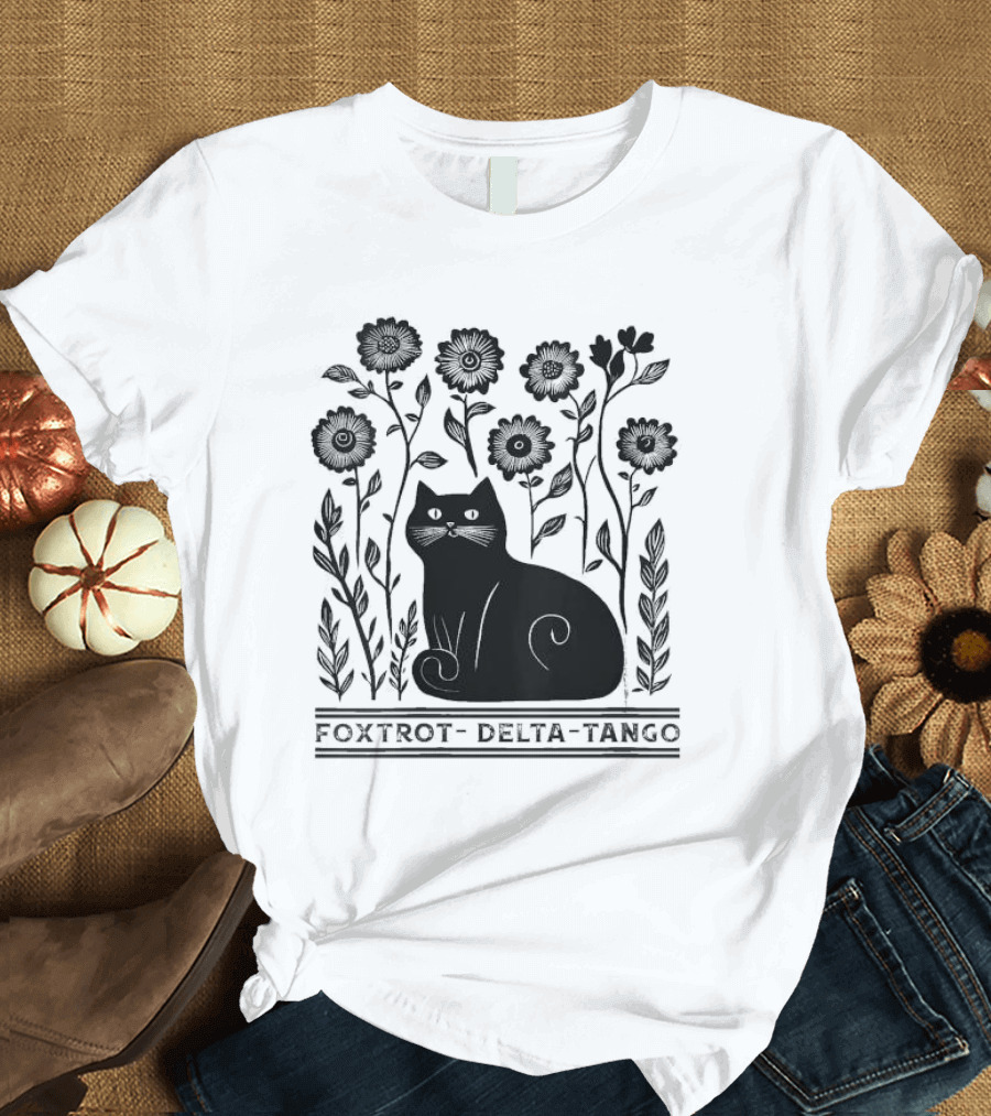 Delta Cat in Flowers T-Shirt