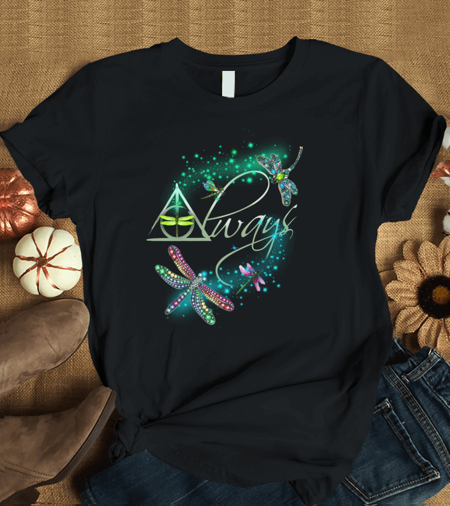 Always Dragonfly Deathly Hallows Magic Sparkle T-Shirt