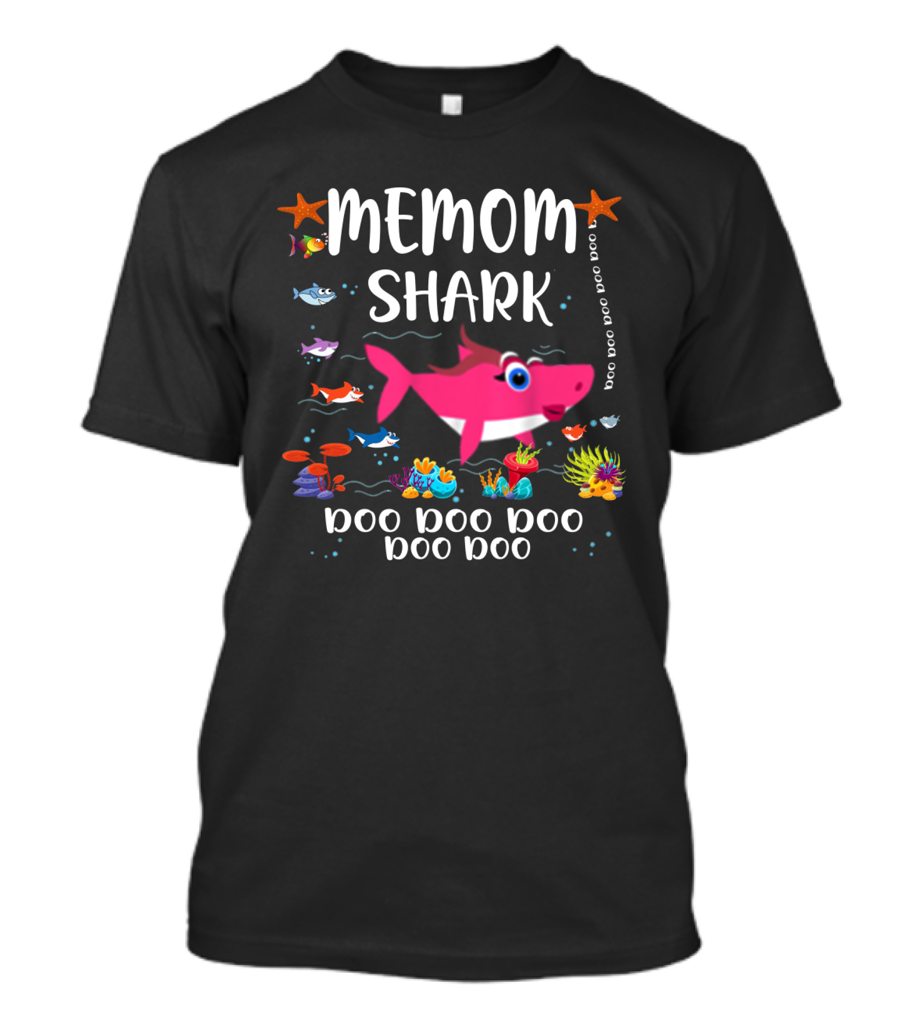 Memom Shark Doo Doo Family Matching Pink Shark Ocean T-Shirt