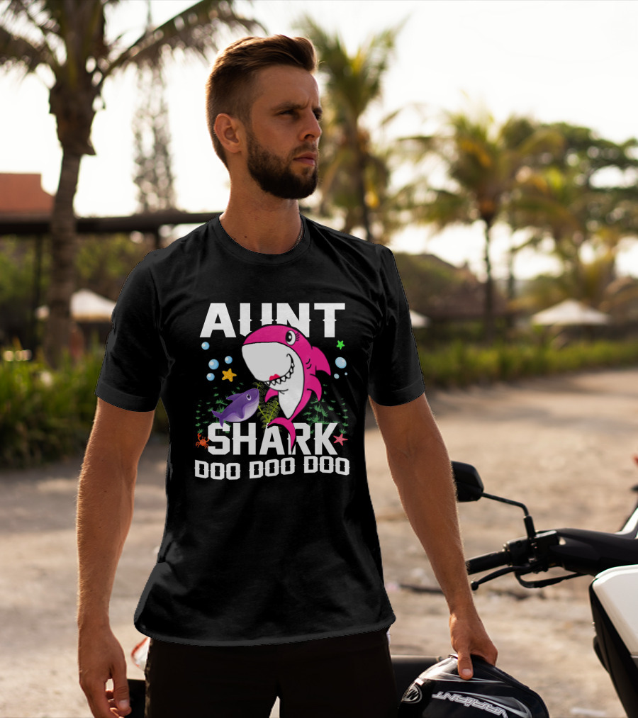 Aunt Shark Doo Doo Doo Halloween Christmas T-Shirt