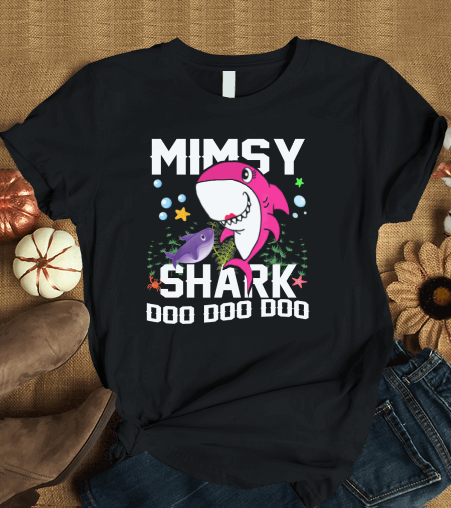 Mimsy Shark Doo Doo Doo Grandpa Mommy Daddy Funny T-Shirt