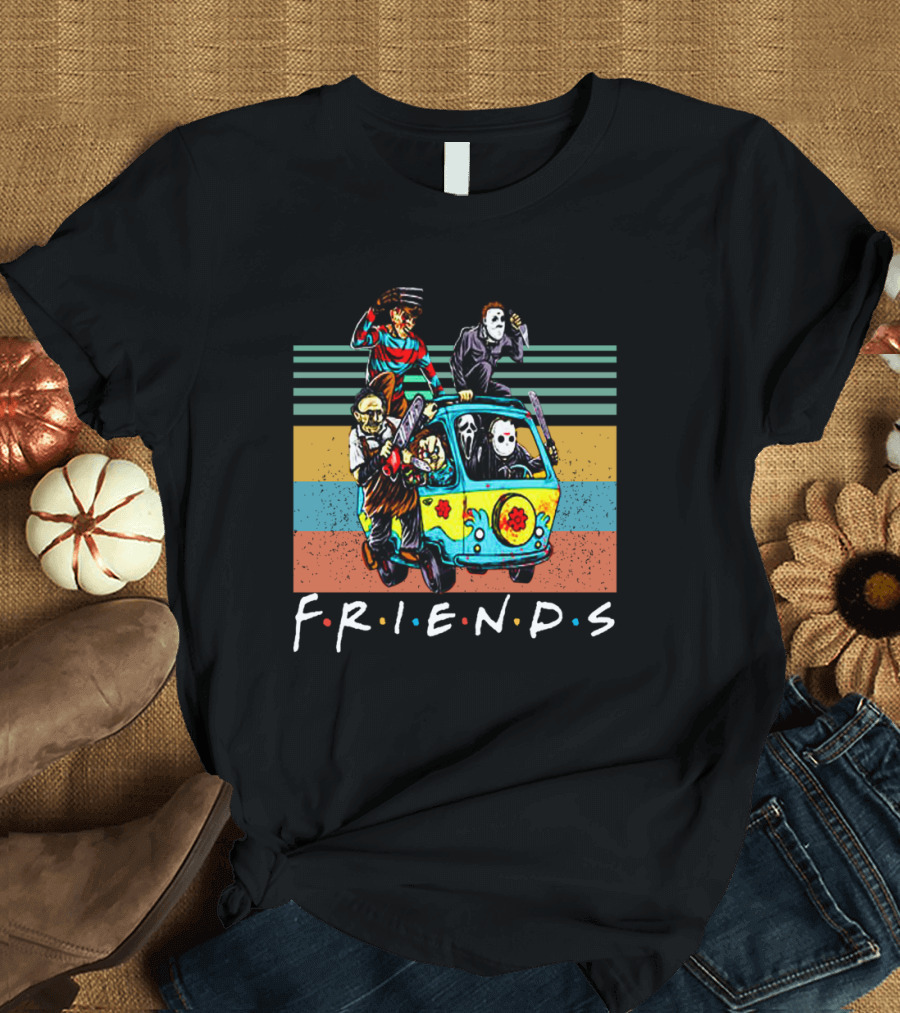 FRIENDS Horror Parody with Iconic Slasher Characters in Van T-Shirt
