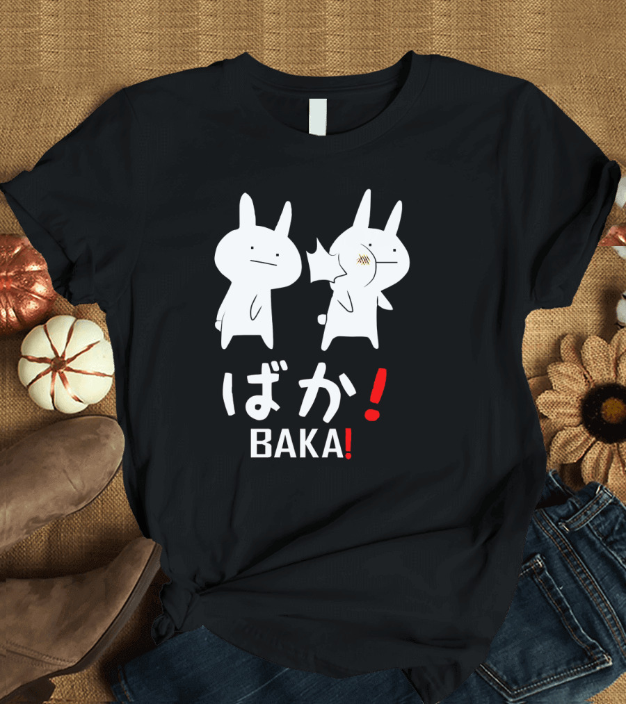Baka ばか Cartoon Characters Slap Comedy Joke T-Shirt