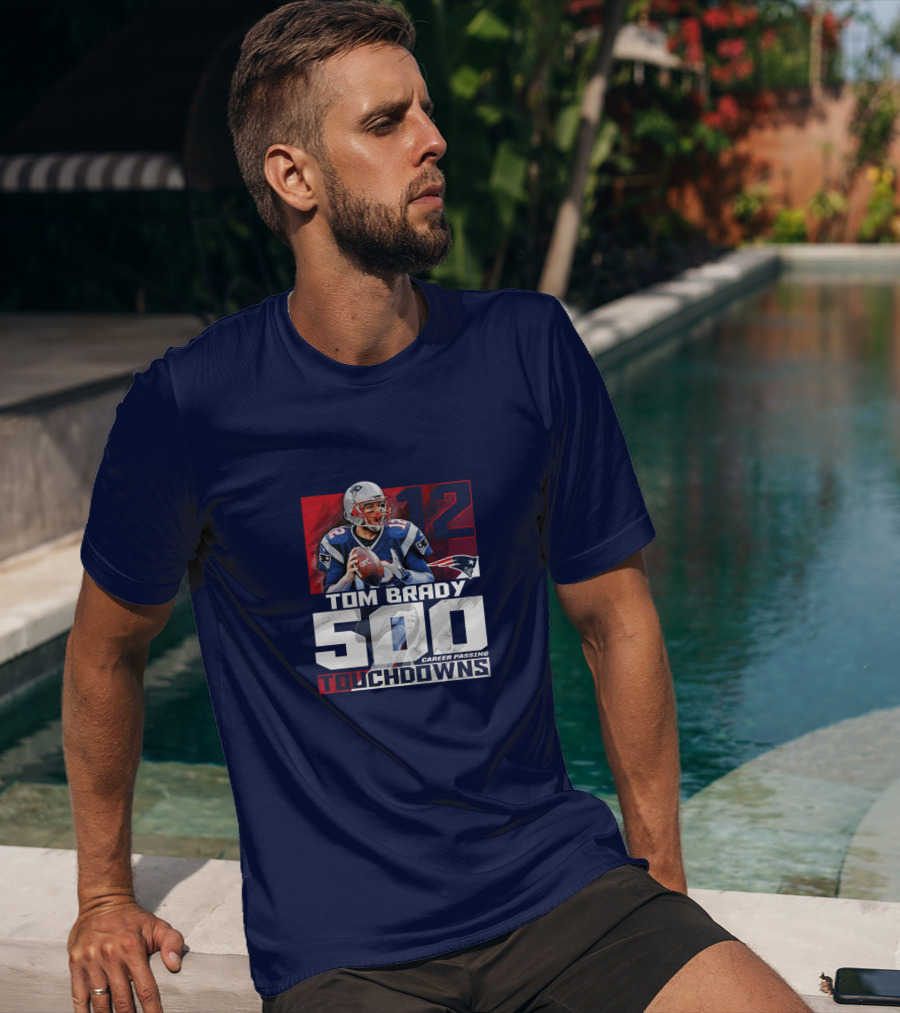 Tom Brady 500 Career Passing Touchdowns 12 Patriots T-Shirt