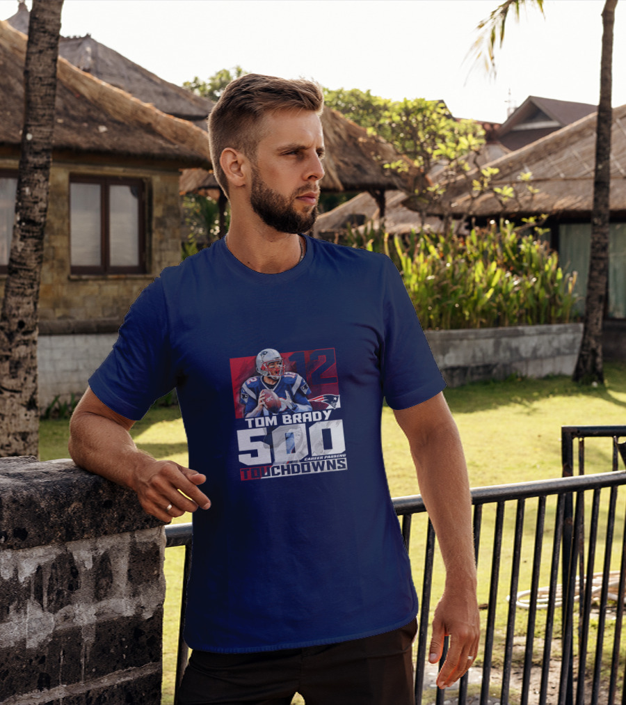 Tom Brady 500 Career Passing Touchdowns 12 Patriots T-Shirt