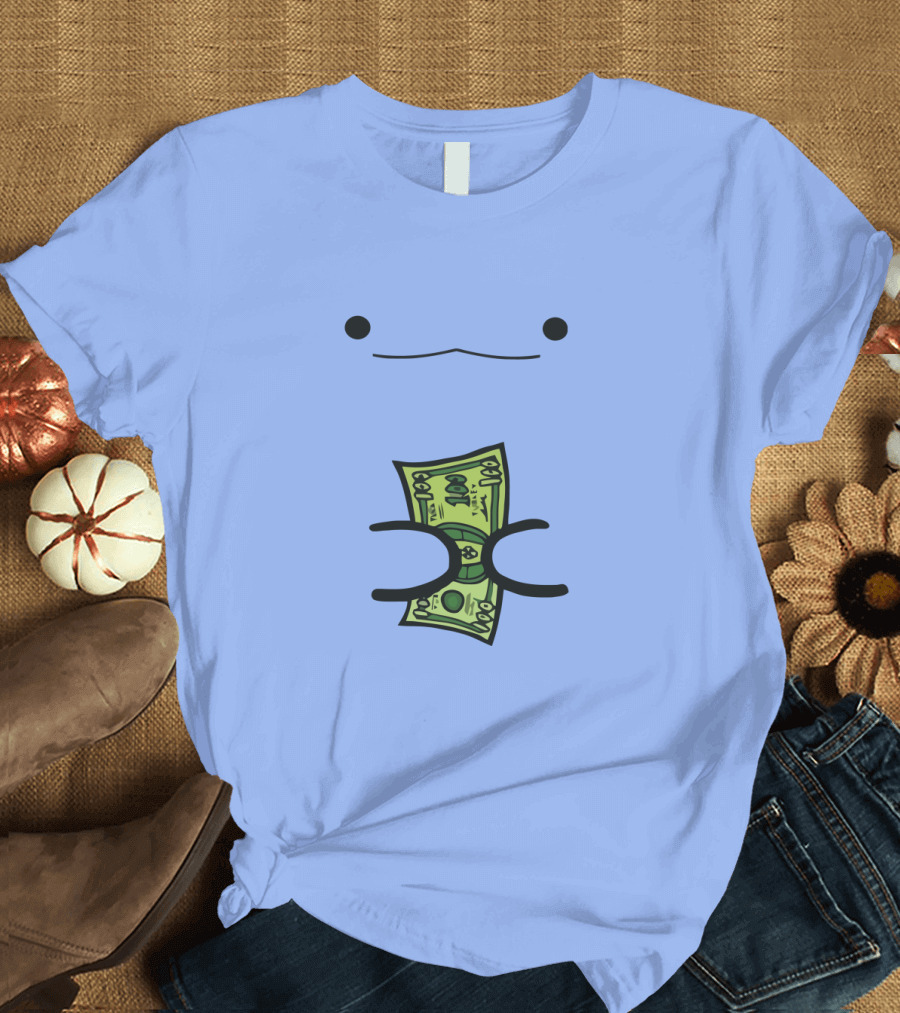 Turkey by ZHC Smiling Cartoon Creature Holding Money T-Shirt