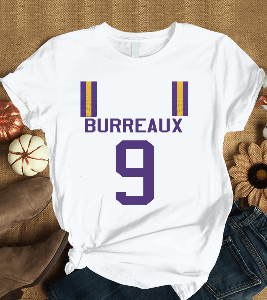 Burreaux 9 Purple and Gold Jersey T-Shirt