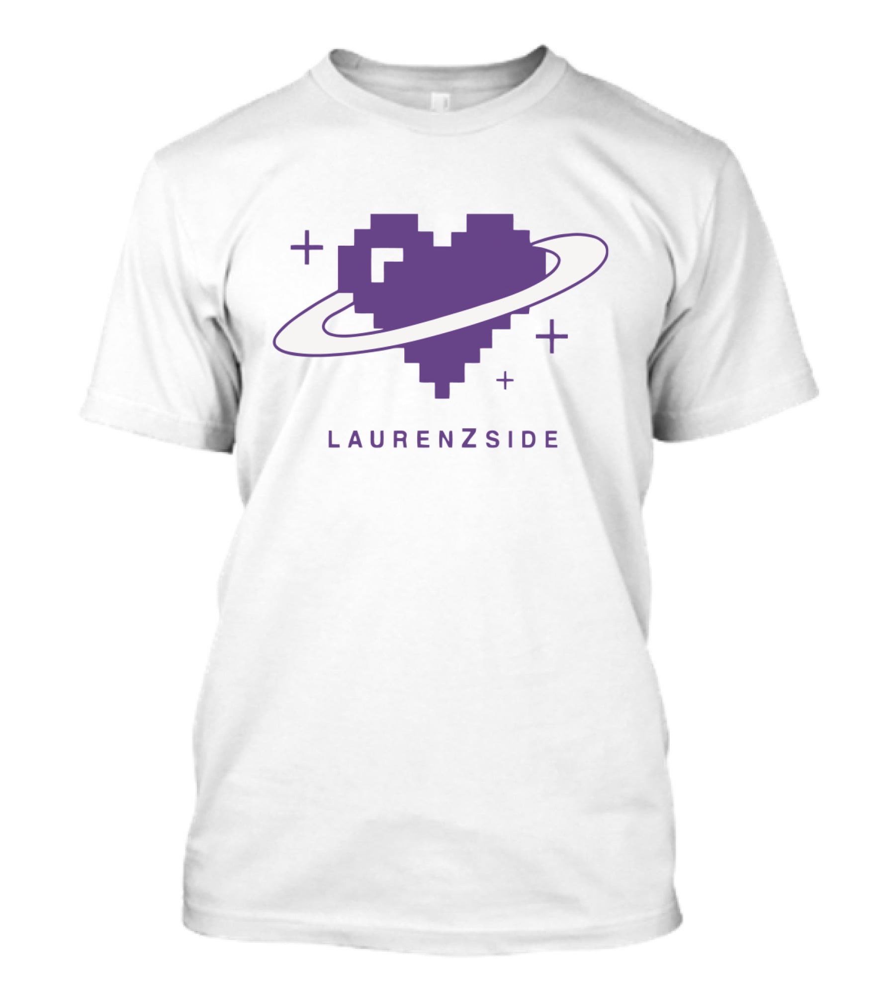 LAURENZSIDE Pixel Heart Galaxy Motif T-Shirt