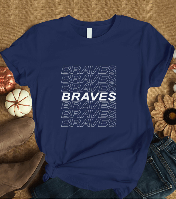 T-Shirt: Atlanta Braves Stacked Text T-Shirt Atlanta Braves Stacked Text T-Shirt