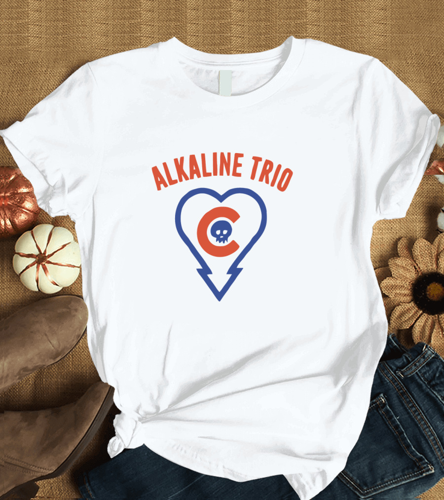 Alkaline Trio Heart Skull Logo Blue Red T-Shirt