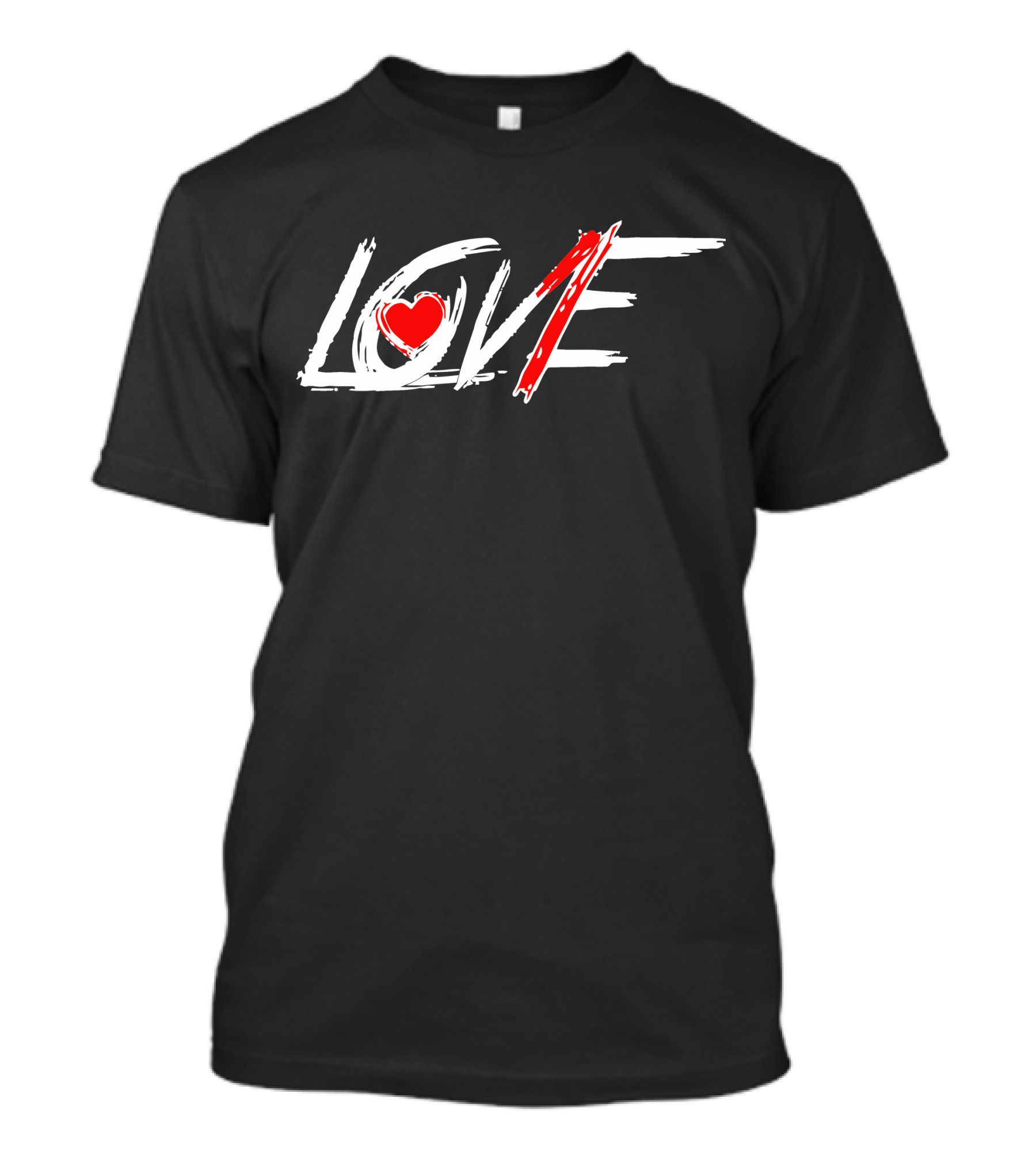 Love Heart Brushstroke Red Accent T-Shirt