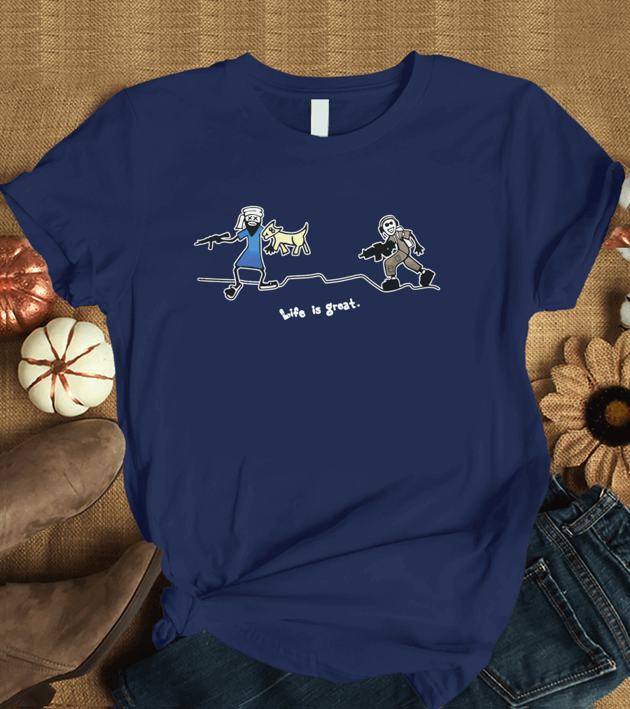 Life Is Great Stick Figure Adventure T-Shirt