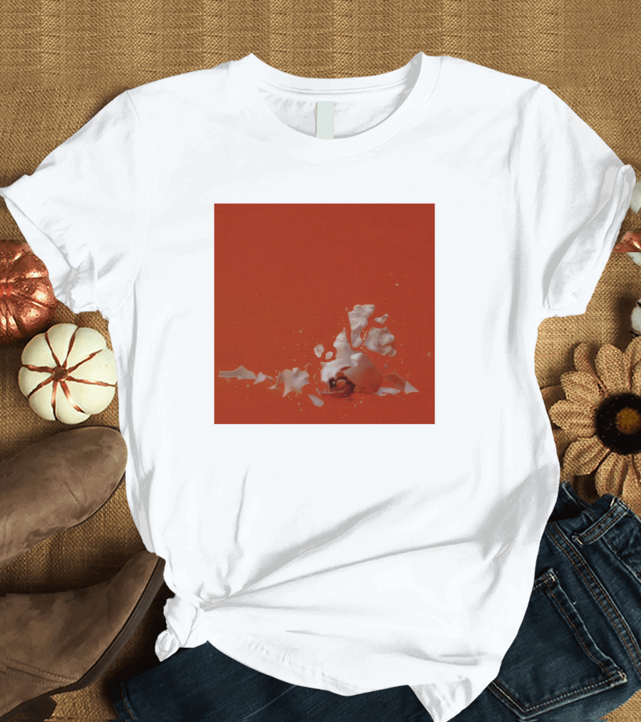 Therefore I Am Broken Egg on Orange Background T-Shirt