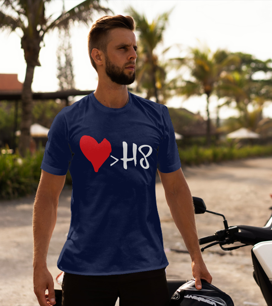 Love Heart Symbol Greater Than H8 T-Shirt