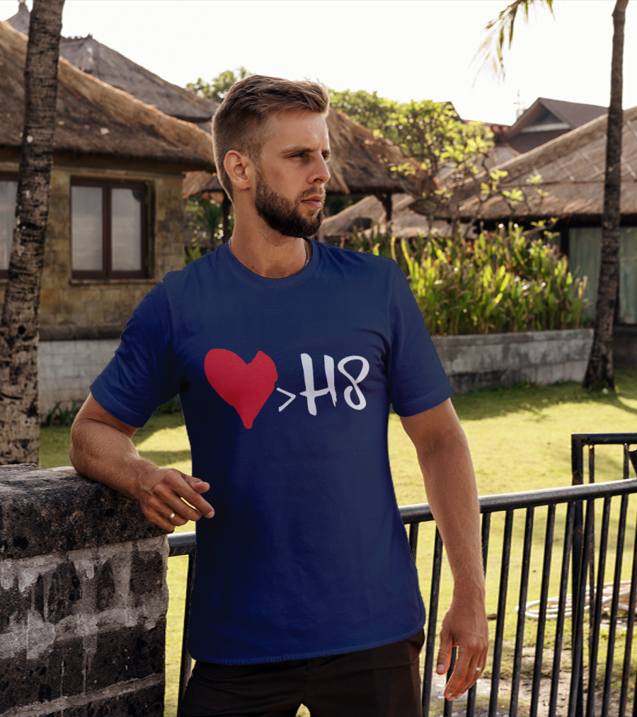 Love Heart Symbol Greater Than H8 T-Shirt