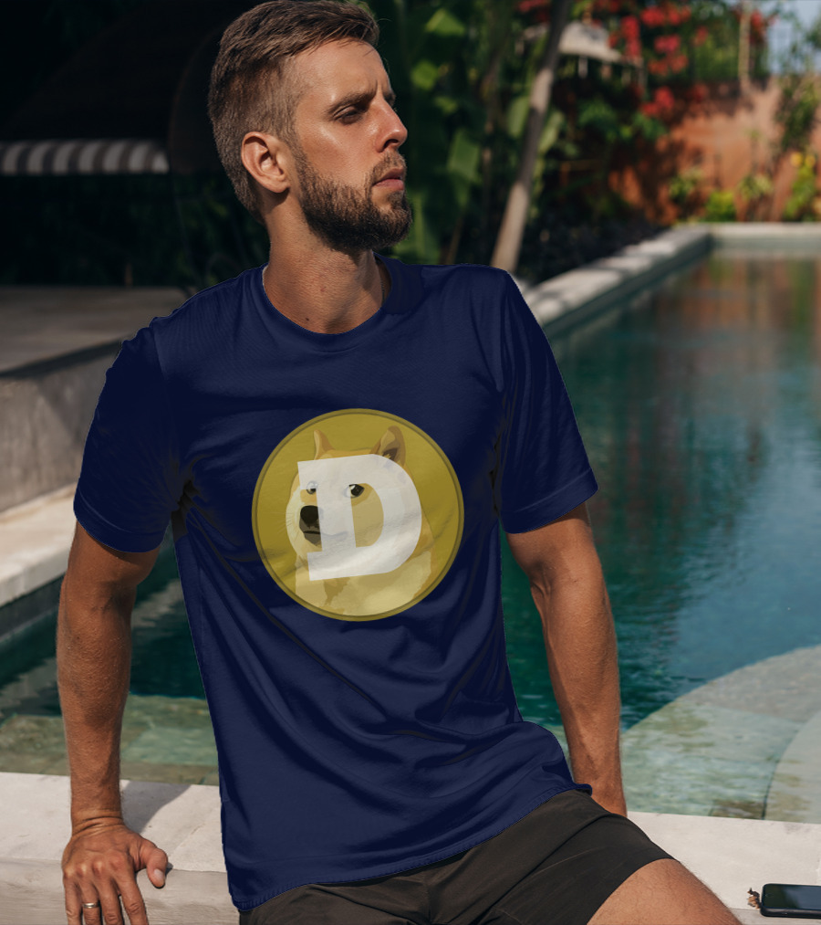 Dogecoin Dog Meme Cryptocurrency Icon D Letter T-Shirt