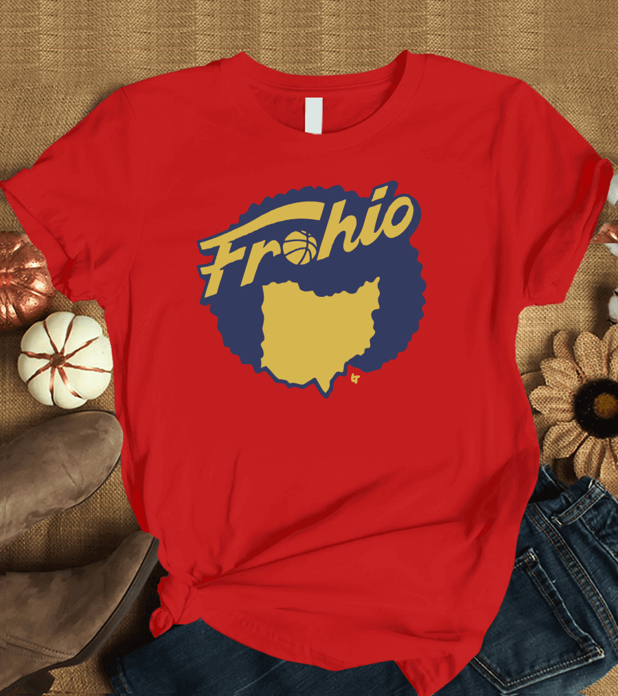 Frohio Ohio Basketball Map Silhouette Red T-Shirt