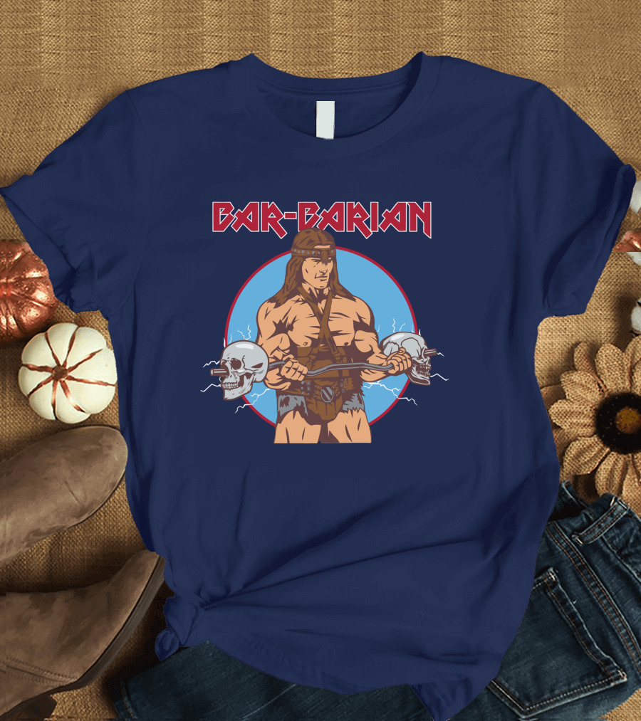 Bar-Barian Arnold Schwarzenegger Skulls And Muscles Iconic T-Shirt