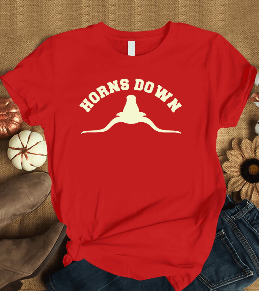 Horns Down Horns Down Texas Tuck Fexas in Bold Letters with Longhorn T-Shirt