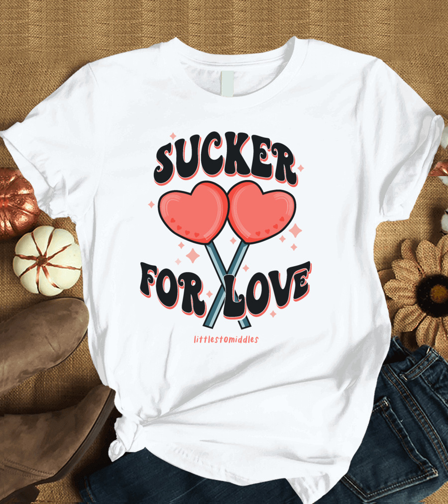 Sucker for Love Heart Lollipops Littlestomiddles T-Shirt