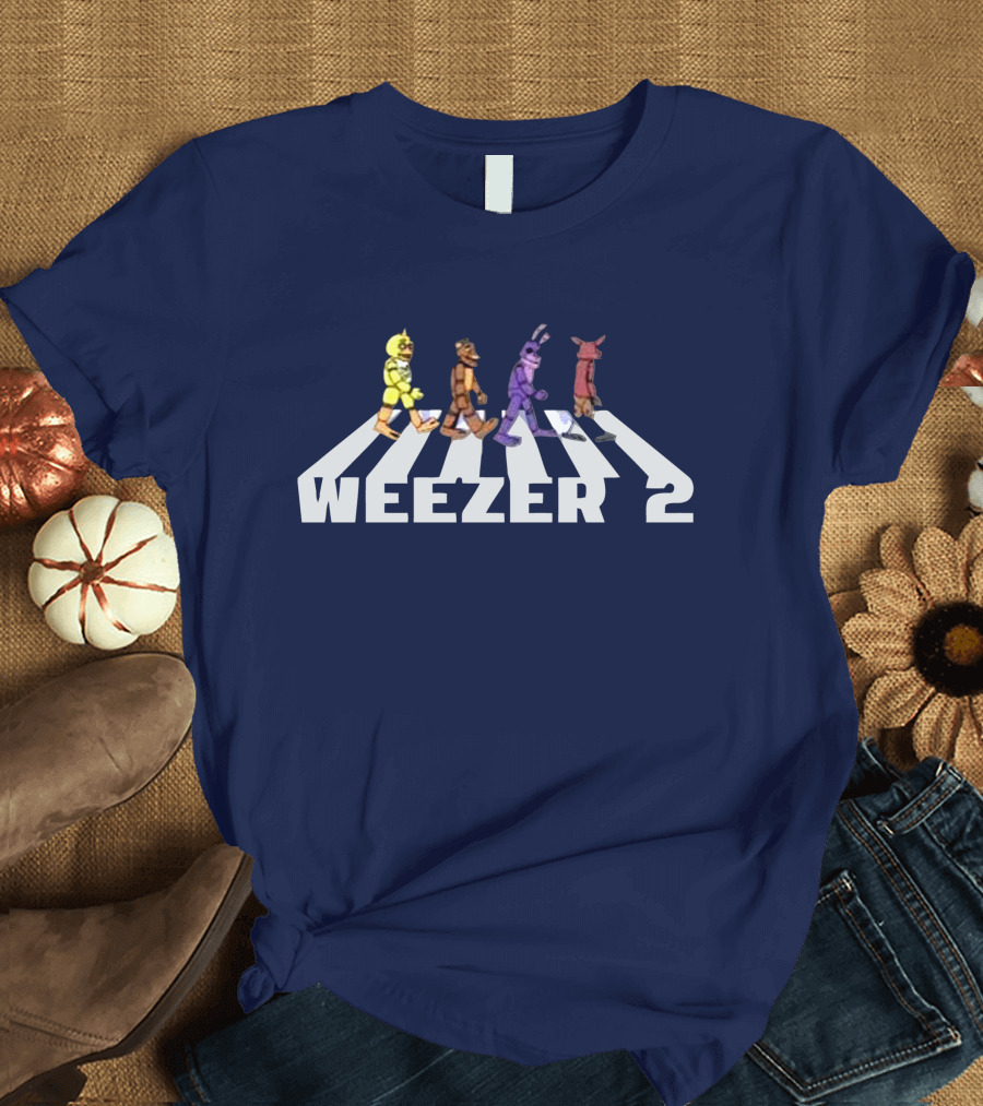 Weezer 2 FNAF Animatronics Abbey Road Crossover T-Shirt