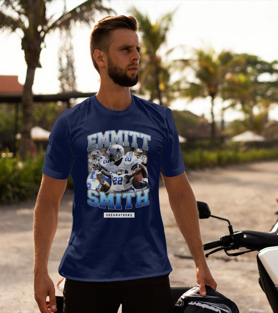 Emmitt Smith Dreamathon Dallas Cowboys Collage T-Shirt