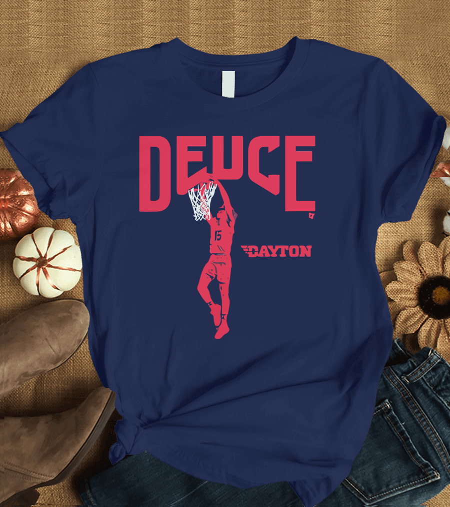 Dayton Basketball Deuce Daron Holmes II Dunking T-Shirt