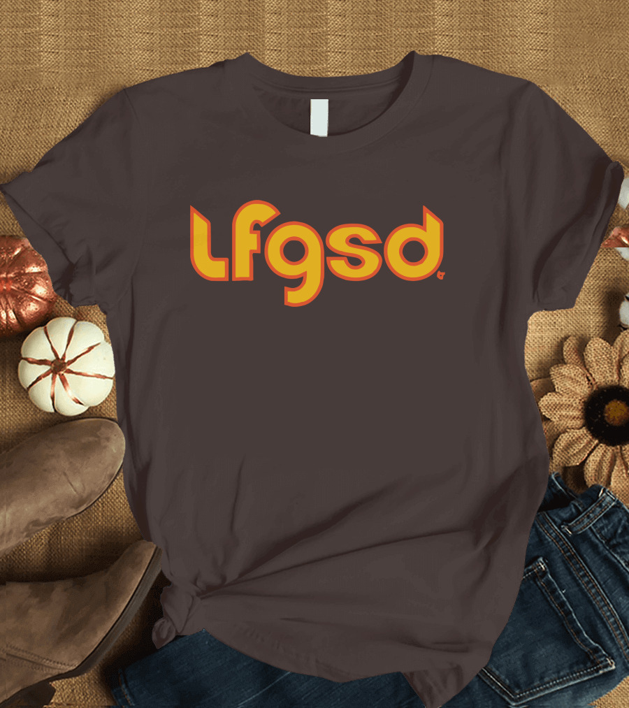 Lfgsd Retro Vintage Style Bold Yellow Orange Text T-Shirt