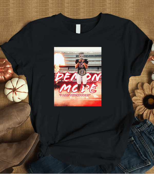 T-Shirt: Demon Mode I Like Touchdowns Football Player in Stadium T-Shirt Demon Mode I Like Touchdowns Football Player in Stadium T-Shirt