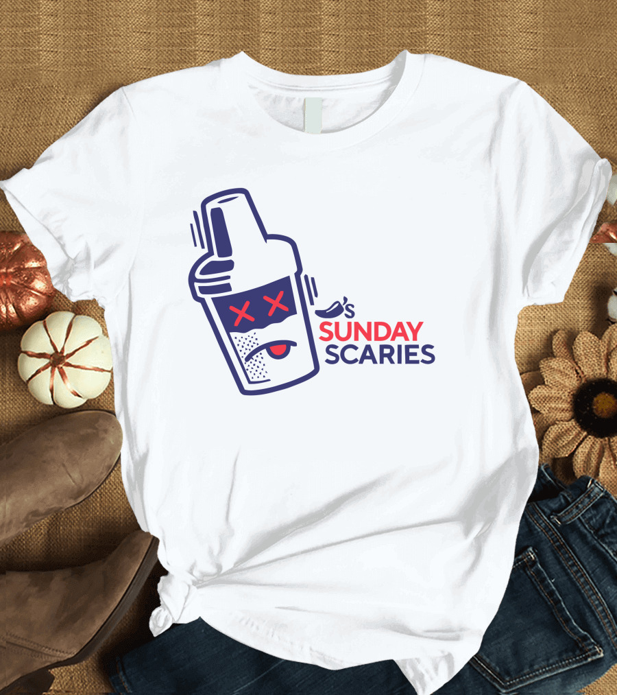 Chili's Sunday Scaries Drink Shaker Icon with Fun Expression T-Shirt
