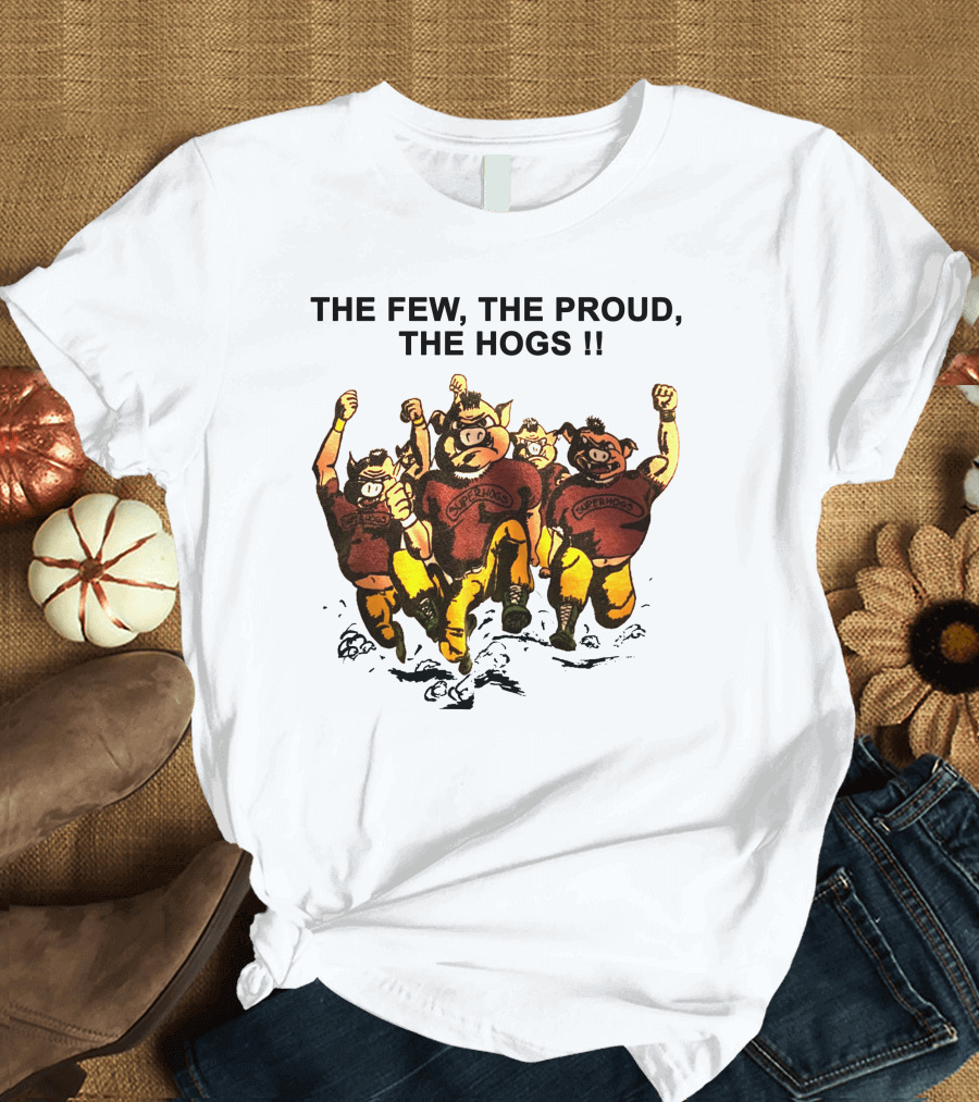 The Few The Proud the Hogs Superhogs Running Cartoon Group T-Shirt