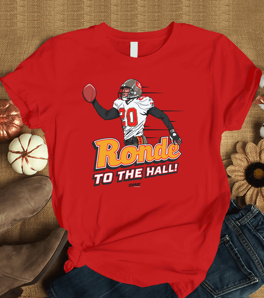 Ronde Barber Tampa Bay Buccaneers Hall of Fame T-Shirt