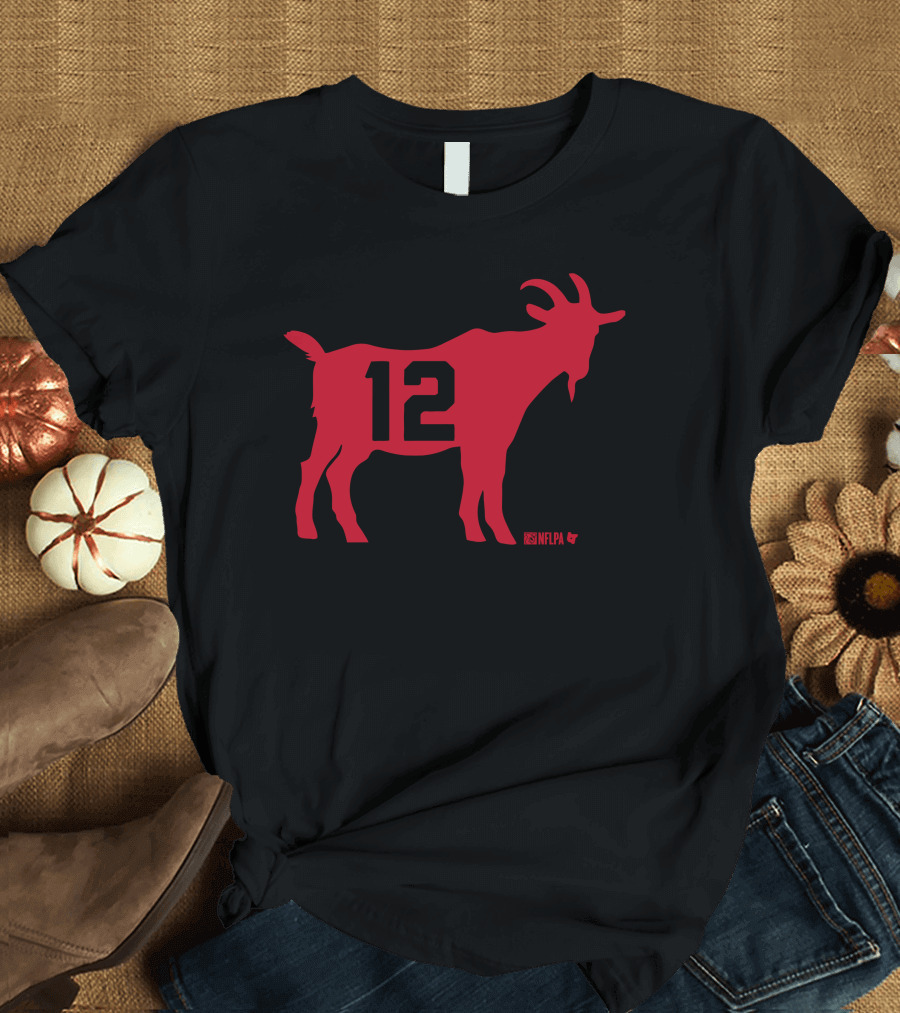 Tom Brady 12 NFLPA Goat T-Shirt
