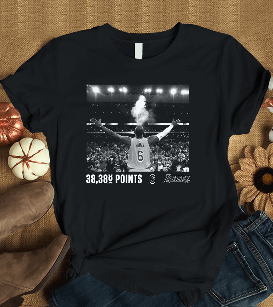 LeBron James Lakers 38,388 Points Scoring Record 6 Jersey Fans T-Shirt