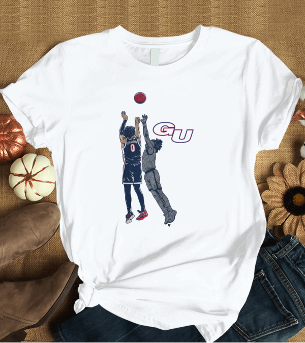 T-Shirt: Gonzaga Basketball Julian Strawther Iconic Game-Winning Shot GU T-Shirt Gonzaga Basketball Julian Strawther Iconic Game-Winning Shot GU T-Shirt