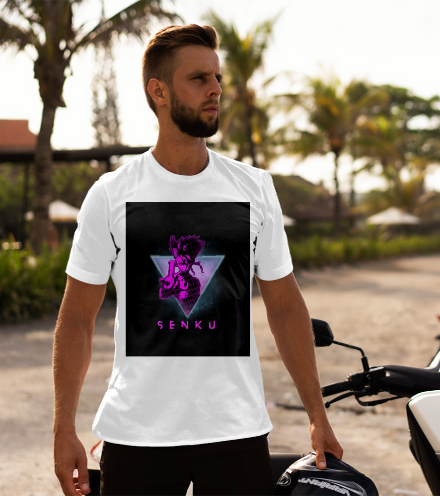 Senku Ishigami Neon 80s Retro Aesthetic Dr Stone Anime T-Shirt